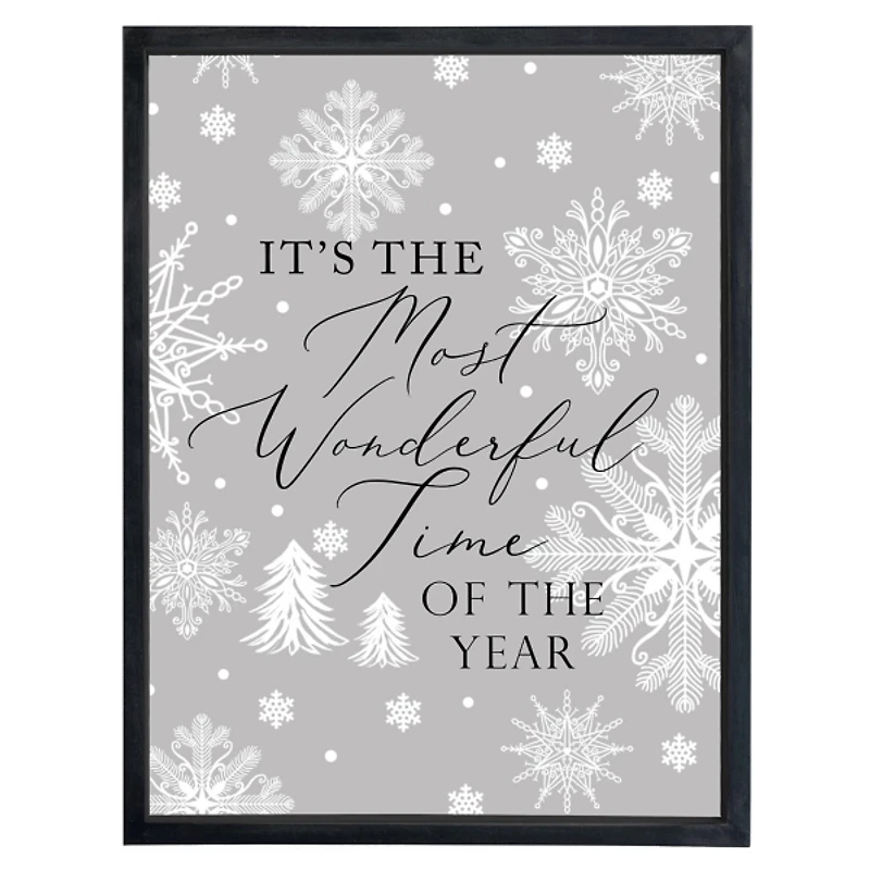 Most Wonderful Time Snowflakes Framed Print