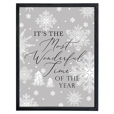 Most Wonderful Time Snowflakes Framed Print