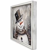 Cheerful Snowman Framed Art Print