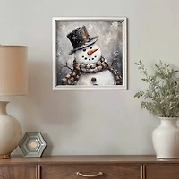 Cheerful Snowman Framed Art Print