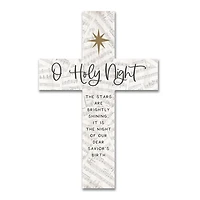 O Holy Night Wood Cross Wall Plaque
