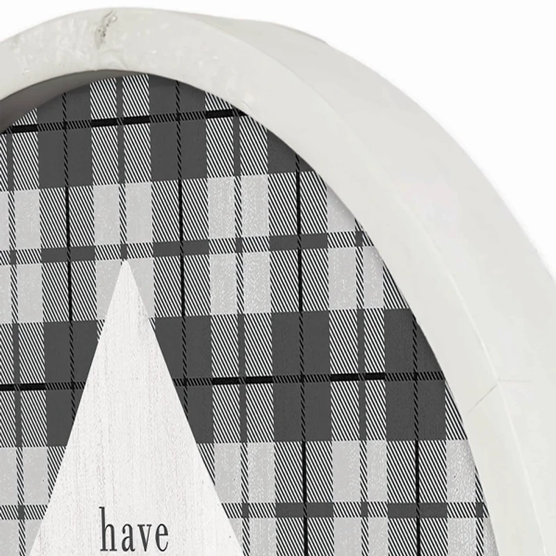 Personalized Christmas Plaid White Framed Print