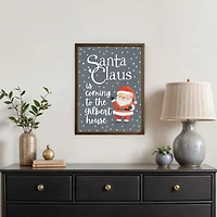 Personalized Santa Claus is Coming Framed Print