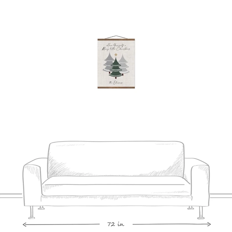 Personalized Merry Little Christmas Hanging Canvas