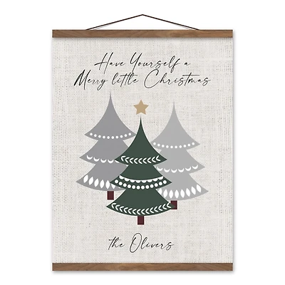 Personalized Merry Little Christmas Hanging Canvas