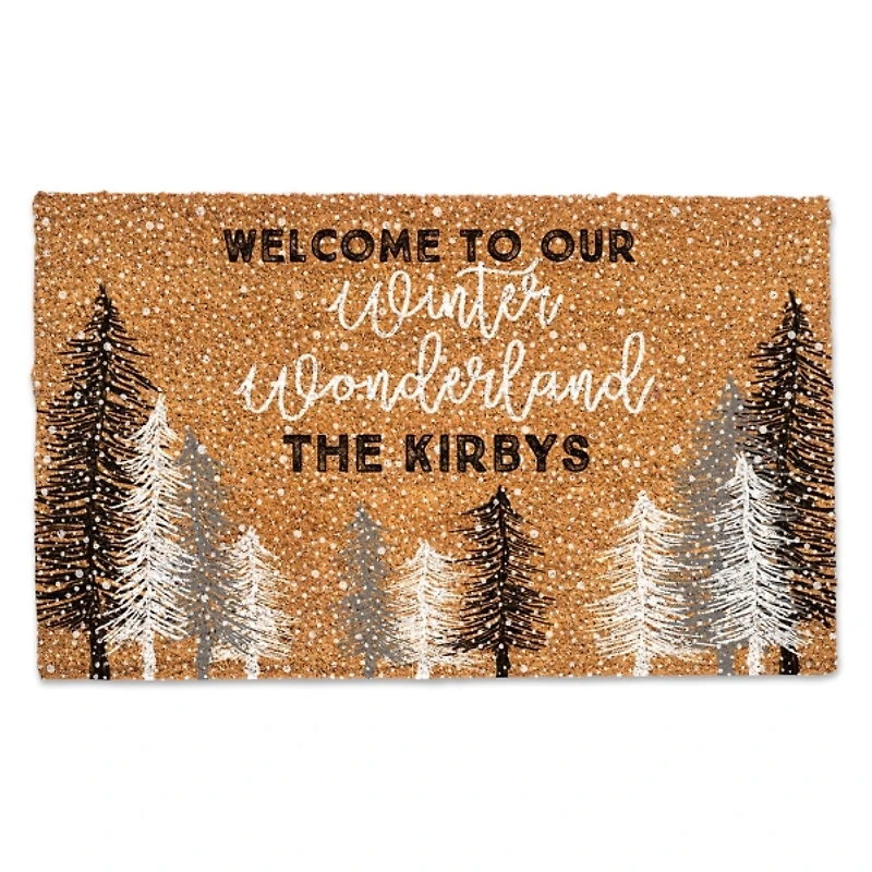 Personalized Welcome to Winter Wonderland Doormat