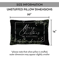 Personalized Merry Christmas Greenery Pillow