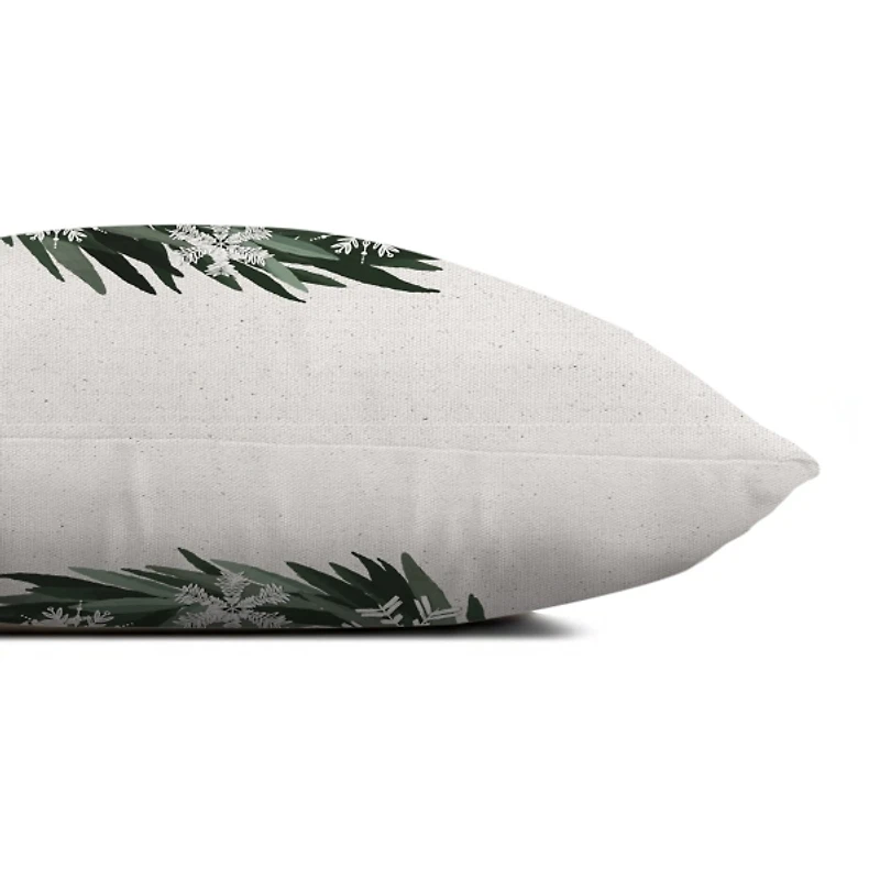 Personalized Happy Holidays Neutral Wreath Pillow