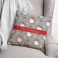 Personalized Santa Greenery Christmas Pillow