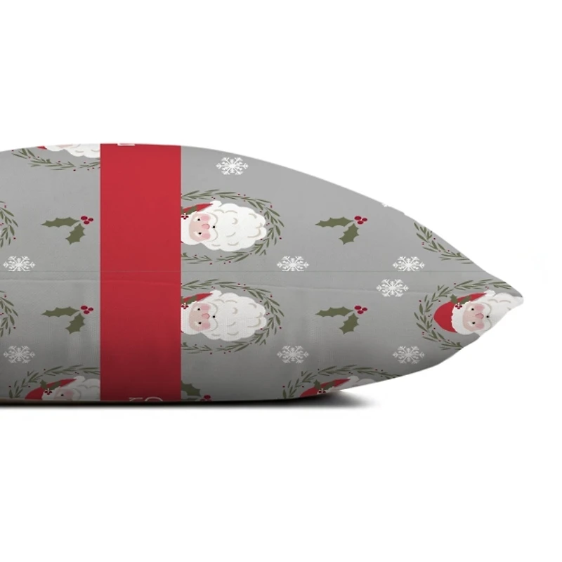 Personalized Santa Greenery Christmas Pillow