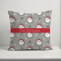 Personalized Santa Greenery Christmas Pillow