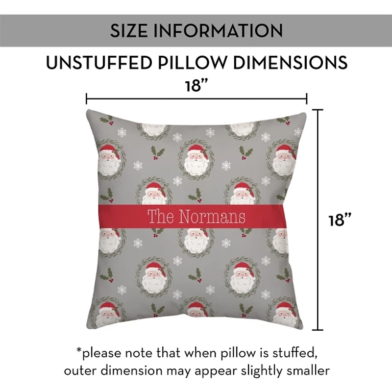 Personalized Santa Greenery Christmas Pillow