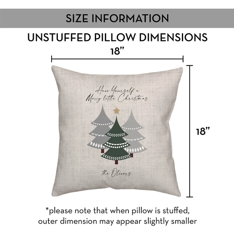 Personalized Neutral Merry Little Christmas Pillow