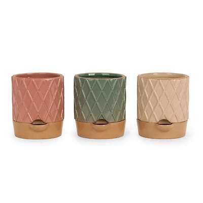 Etched Lattice Self Watering Outdoor Planters