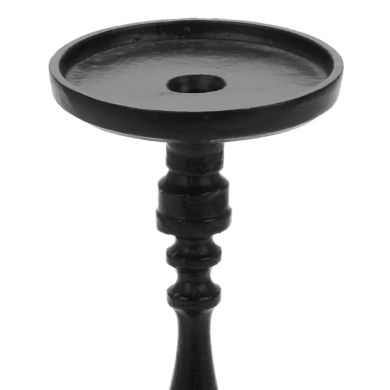 Black Metal Pillar Candle Holder, 10 in.