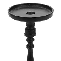 Black Metal Pillar Candle Holder, 10 in.