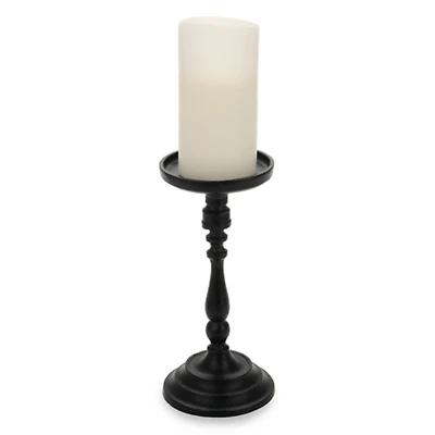 Black Metal Pillar Candle Holder, 10 in.