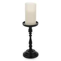 Black Metal Pillar Candle Holder, 10 in.