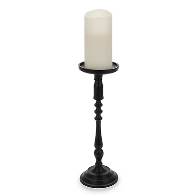 Black Metal Pillar Candle Holder, 14 in.