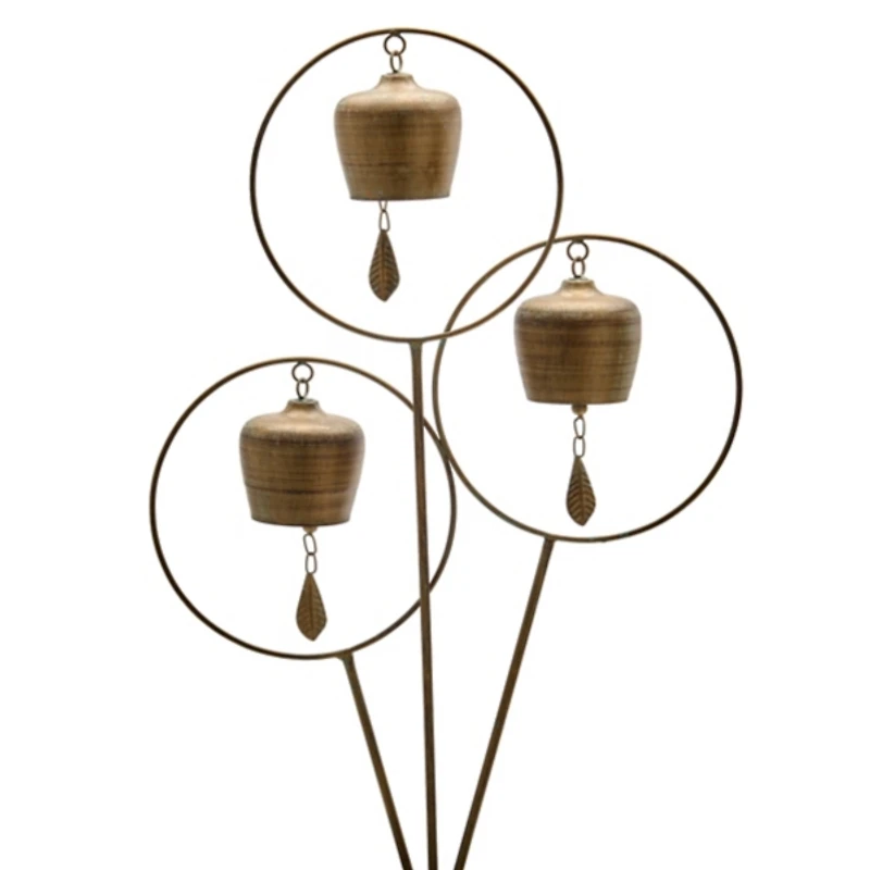 Bronze Metal Bells Yard Stake