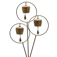 Bronze Metal Bells Yard Stake