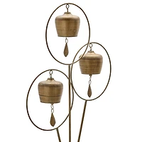 Bronze Metal Bells Yard Stake