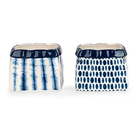 Blue Patterned Paper Bag Planters