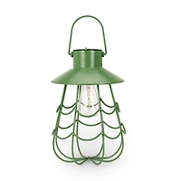 Basil Green Metal Cage Solar Lantern