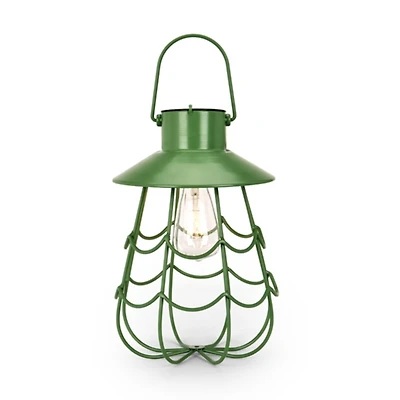 Basil Green Metal Cage Solar Lantern