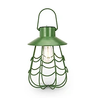 Basil Green Metal Cage Solar Lantern