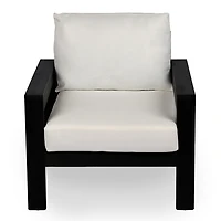 Black Wood Amalfi Outdoor Accent Chair