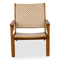 Natural Wood Wicker Outdoor Accent Chair