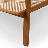 Natural Wood Wicker Outdoor Accent Chair