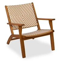 Natural Wood Wicker Outdoor Accent Chair