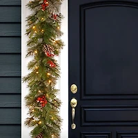Pre-Lit Feel Real Wintry Berry Christmas Garland
