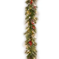Pre-Lit Feel Real Wintry Berry Christmas Garland