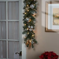 Pre-Lit Glitter Pomegranate Pine Christmas Garland