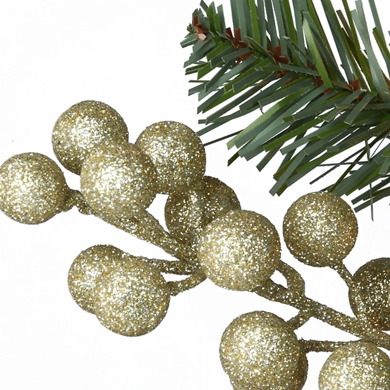 Pre-Lit Glitter Pomegranate Pine Christmas Garland