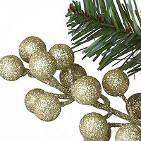 Pre-Lit Glitter Pomegranate Pine Christmas Garland