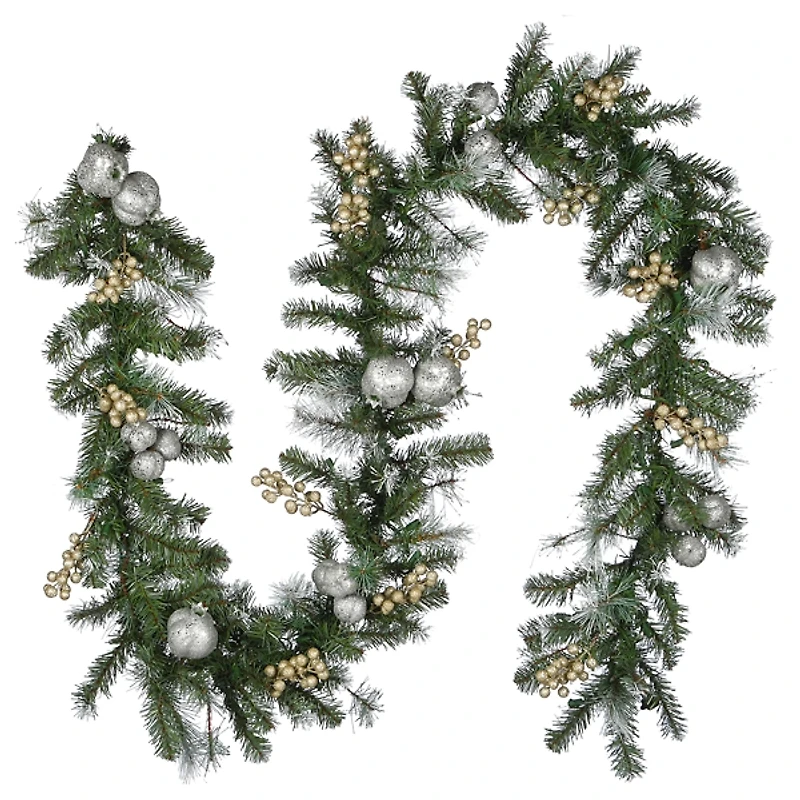 Pre-Lit Glitter Pomegranate Pine Christmas Garland