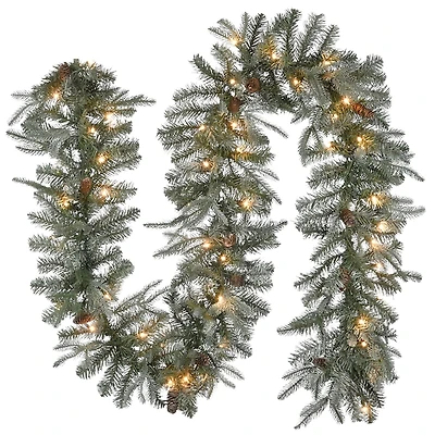 Pre-Lit Frosted Arctic Spruce Christmas Garland