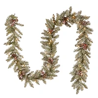 Pre-Lit Snowy Dunhill Fir Christmas Garland