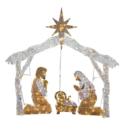 Pre-Lit Crystal Splendor Outdoor Nativity Scene