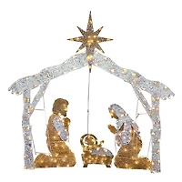 Pre-Lit Crystal Splendor Outdoor Nativity Scene