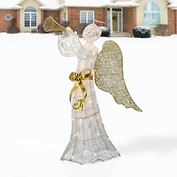 LED White Sisal Outdoor Angel