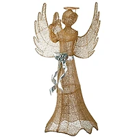 LED Gold Sisal Outdoor Praying Angel