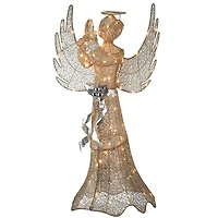 LED Gold Sisal Outdoor Praying Angel