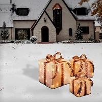 Pre-Lit Glitter Outdoor Gift Boxes