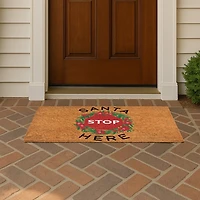 Santa Stop Here Coir Doormat