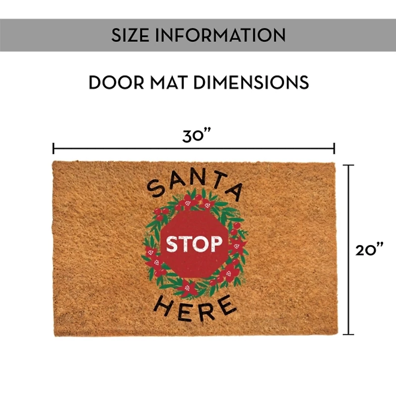 Santa Stop Here Coir Doormat